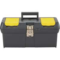 2000 Series Tool Box with Tray, 16" W x 7-1/10" D x 8-1/10" H, Black/Yellow O-Max
