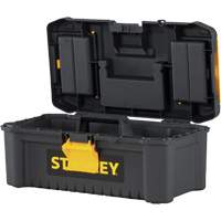 Coffre &agrave; outils avec plateau Essential, 12-1/2" la x 7-3/8" p x 5-1/8" h, Noir/Jaune O-Max