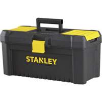 Coffre &agrave; outils avec plateau Essential, 16" la x 8" p x 7-3/10" h, Noir/Jaune O-Max