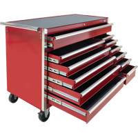 Industrial Tool Cart, 12 Drawers, 56" W x 24-1/2" D x 38-1/8" H, Red O-Max
