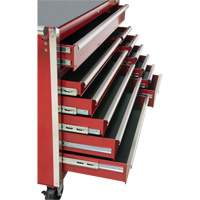 Industrial Tool Cart, 12 Drawers, 56" W x 24-1/2" D x 38-1/8" H, Red O-Max