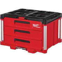 Packout™ 3-Drawer Tool Box, 14-1/3" W x 16-1/3" D x 22-1/5" H, Black/Red TER111 | O-Max