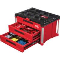 Boîte &agrave; outils avec 3 tiroirs Packout, 16-1/3" x 14-1/3" x 22-1/5", Noir/Rouge O-Max
