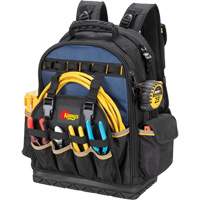 Sac &agrave; dos &agrave; outils &agrave; base moul&eacute;e, 18" lo x 13" la, Noir/Bleu, Balistique/Polyester O-Max