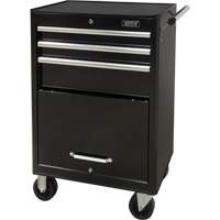Industrial Tool Cart, 3 Drawers, 29-4/5" W x 21-1/5" D x 38-4/5" H, Black O-Max