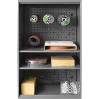 Abrasive Storage Cabinet with Pegboard, Steel, 19-7/8" x 14-1/4" x 32-3/4", Grey O-Max