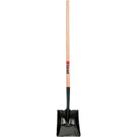 Square Point Shovel, Wood, Tempered Steel Blade, Straight Handle, 42" Long O-Max