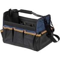 Open Top 14" Soft Side Tool Boxes, Polyester, 21 Pockets, Beige O-Max
