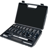Socket Set, 20 Pcs, 3/8" Drive Size, Deep O-Max