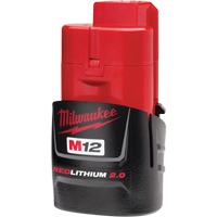 M12 Redlithium 2.0 Battery, Lithium-Ion, 12 V, 2 A O-Max