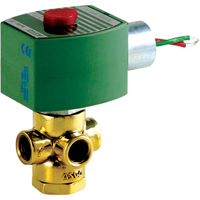 3-Way Direct Acting Universal Solenoid Valves, 1/8" Pipe, 175 PSI TLY553 | O-Max