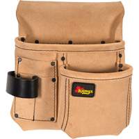 Half Carpenter Apron, Multiple Tool Holder, Leather, 4 Pockets O-Max