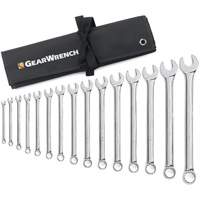 Jeu de cl&eacute;s longues &agrave; coupe &agrave; 12 pans avec pochette &agrave; outils roulable, Combinaison, 15 morceaux, Imp&eacute;rial O-Max