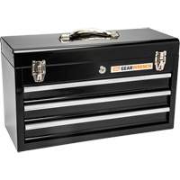 Portable Tool Box, 20" W, 3 Drawers, Black O-Max