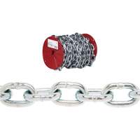 Chaîne ronde Proof Campbell, Acier &agrave; faible teneur en carbone, 3/16" x 100' (30,4 m) l, Calibre 30, Charge d'utilisation 800 lb (0,4 tonne) O-Max