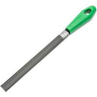 Lime &agrave; taille crois&eacute;e avec poign&eacute;e verte, Demi-ronde, 8", B&acirc;tarde O-Max