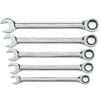 72-Tooth 12 Point Ratcheting Wrench Set, Combination, 5 Pieces, Metric O-Max