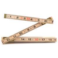 Red End&reg; Rule with Two 6" Slide Rule Extensions, 6' L, Wood, 1/16" Graduations O-Max