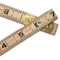 Folding Rule, 6' L, Wood, 1/16" Graduations O-Max
