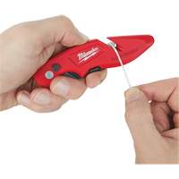 Fastback Flip Utility Knife, 2" Blade, Carbon Steel Blade, Metal Handle O-Max