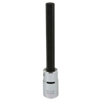 Extra Long Bit Socket, Hex, 10 mm x 128 mm L, 1/2" Square Drive Drive O-Max