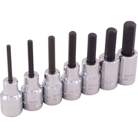 Hex Head Socket Set, Hex, 3/8" Drive, 7 Pcs O-Max