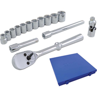 Jeu de douilles et accessoires, 15 Mcx, Prise de 3/8" O-Max