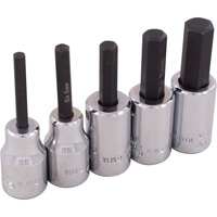 Hex Head Socket Set, Hex, 3/8" Drive, 5 Pcs O-Max