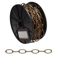 Decorator Chain, Carbon Steel, #10 x 60' (18.3 m) L, 35 lbs. (0.0175 tons) Load Capacity O-Max