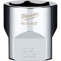 Metric Socket with Four Flat Sides, 22 mm, 3/8" Drive, 6 Points O-Max