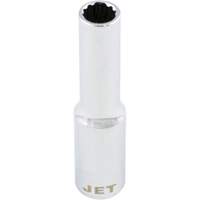 Chrome Socket, 8 mm, 1/4" Drive, 12 Points, Deep O-Max
