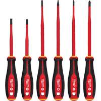 Jeu de tournevis isol&eacute;s &agrave; pointe &eacute;troite, 6 mcx, Magn&eacute;tique O-Max