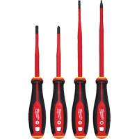 Jeu de tournevis isol&eacute;s &agrave; pointe &eacute;troite, 4 mcx, Magn&eacute;tique O-Max