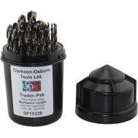 Two-Tone 29-Piece Mechanic's Drill Set, High Speed Steel O-Max