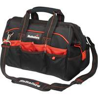 16" Tradesman's Tool Bag, Ballistic Polyester, Black/Red O-Max