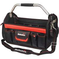 18" Open-Top Tool Carrier, Ballistic Polyester, Black/Red O-Max