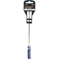 Blue Transparent Striped Slotted Screwdriver, 1/8" Tip, Round, Plastic Handle O-Max