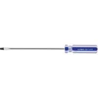 Blue Transparent Striped Slotted Screwdriver, 3/16" Tip, Round, Plastic Handle O-Max