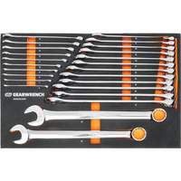 12-Point Long Pattern Combination Metric Wrench Set in Foam Storage Tray, Open-Ended, 24 Pieces, Metric O-Max