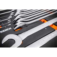 12-Point Long Pattern Combination Metric Wrench Set in Foam Storage Tray, Open-Ended, 24 Pieces, Metric O-Max