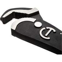 Self-Adjusting Dual Material Pipe Wrench, 1-1/2" Jaw Capacity, 12" Long, Black Oxide Finish, Cushion Handle O-Max