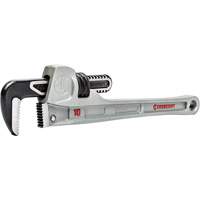 Slim Jaw Pipe Wrench, 1-9/10" Jaw Capacity, 10" Long, Powder Coated Finish, None Handle O-Max