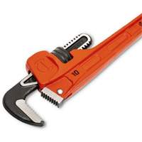 SLIM JAW Pipe Wrench, 1-9/10" Jaw Capacity, 10" Long, Powder Coated Finish, Non-Ergonomic Handle O-Max