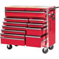 PRC4211 Pro Series Roller Cabinet, 11 Drawers, 42" W x 18" D x Red O-Max