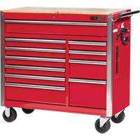 PRC4211 Pro Series Roller Cabinet, 11 Drawers, 42" W x 18" D x Red O-Max