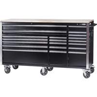 HDRC7220 HD Series Roller Cabinet, 20 Drawers, 72" W x 24" D x 42-3/10" H, Black O-Max