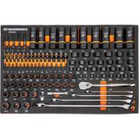 Jeu d'outils de m&eacute;canicien dans des plateaux modulaires en mousse avec conteneur de rangement, 247 morceaux O-Max