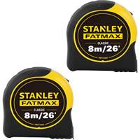 FATMAX&reg; Classic Tape Measures, 1-1/4" x 26'/8 m, Imperial & Metric Graduations O-Max
