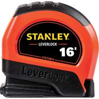 High-Visibility LEVERLOCK&reg; Tape Measure, 16', Imperial Graduations O-Max
