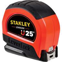 High-Visibility Magnetic LEVERLOCK&reg; Tape Measure, 25', Imperial Graduations O-Max
